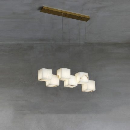 Alabaster Box Chandelier 28.3"
