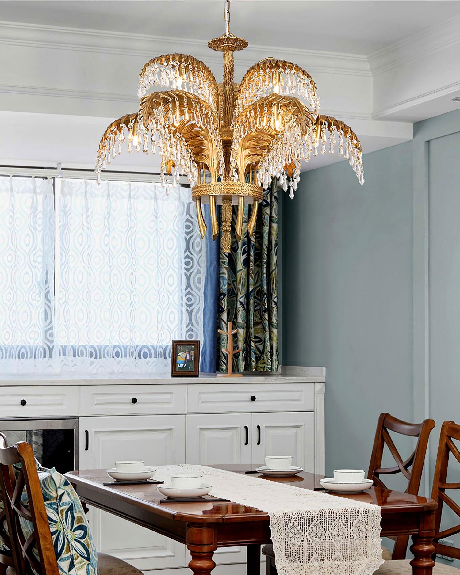 Brass_Palm_Leaf_Crystal_Chandelier_10