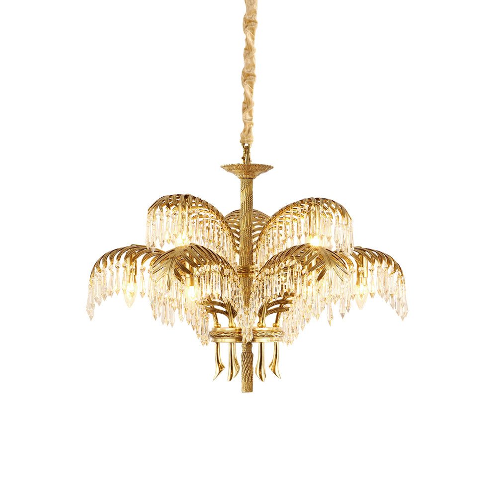 Brass_Palm_Leaf_Crystal_Chandelier_111