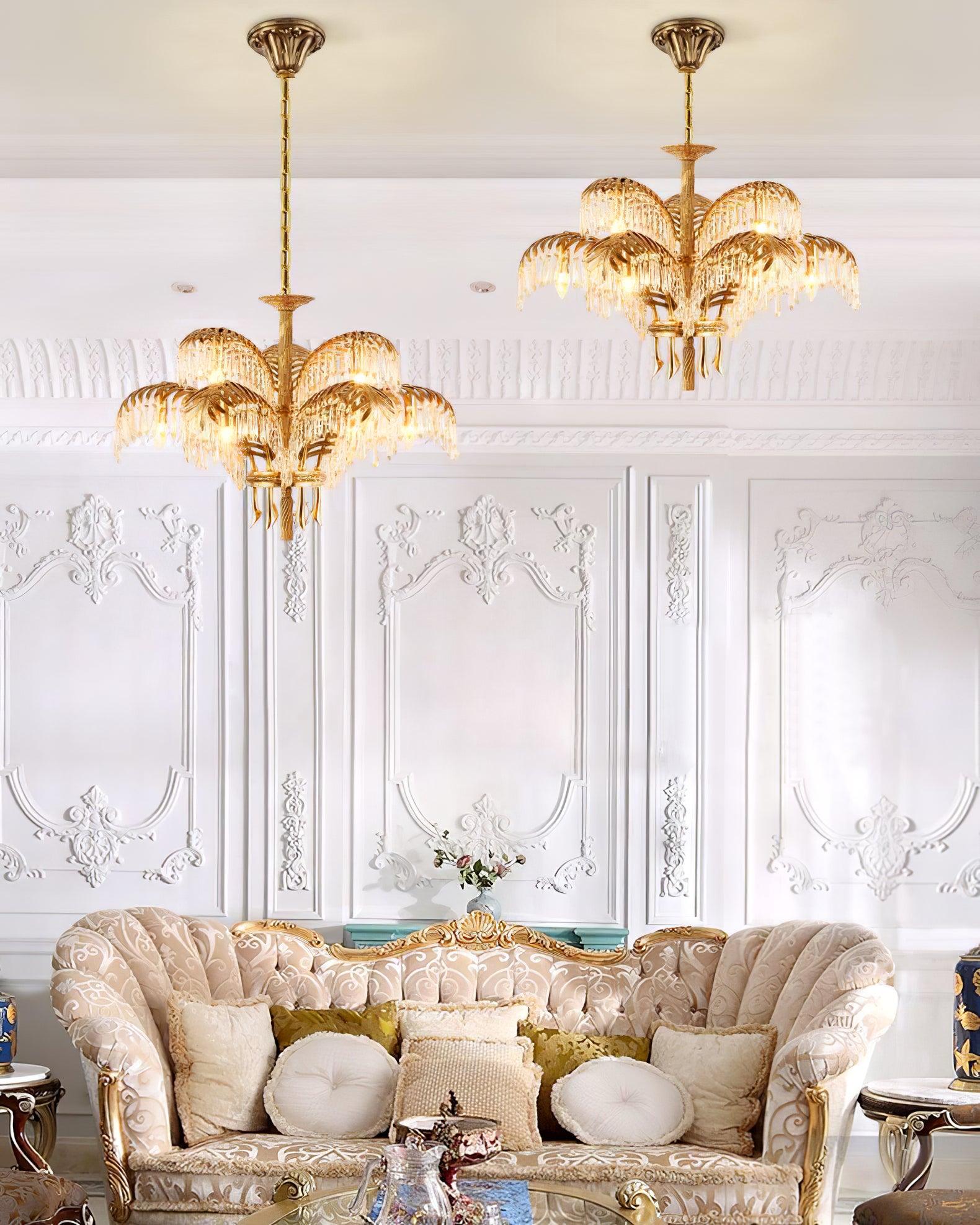 Brass_Palm_Leaf_Crystal_Chandelier_16
