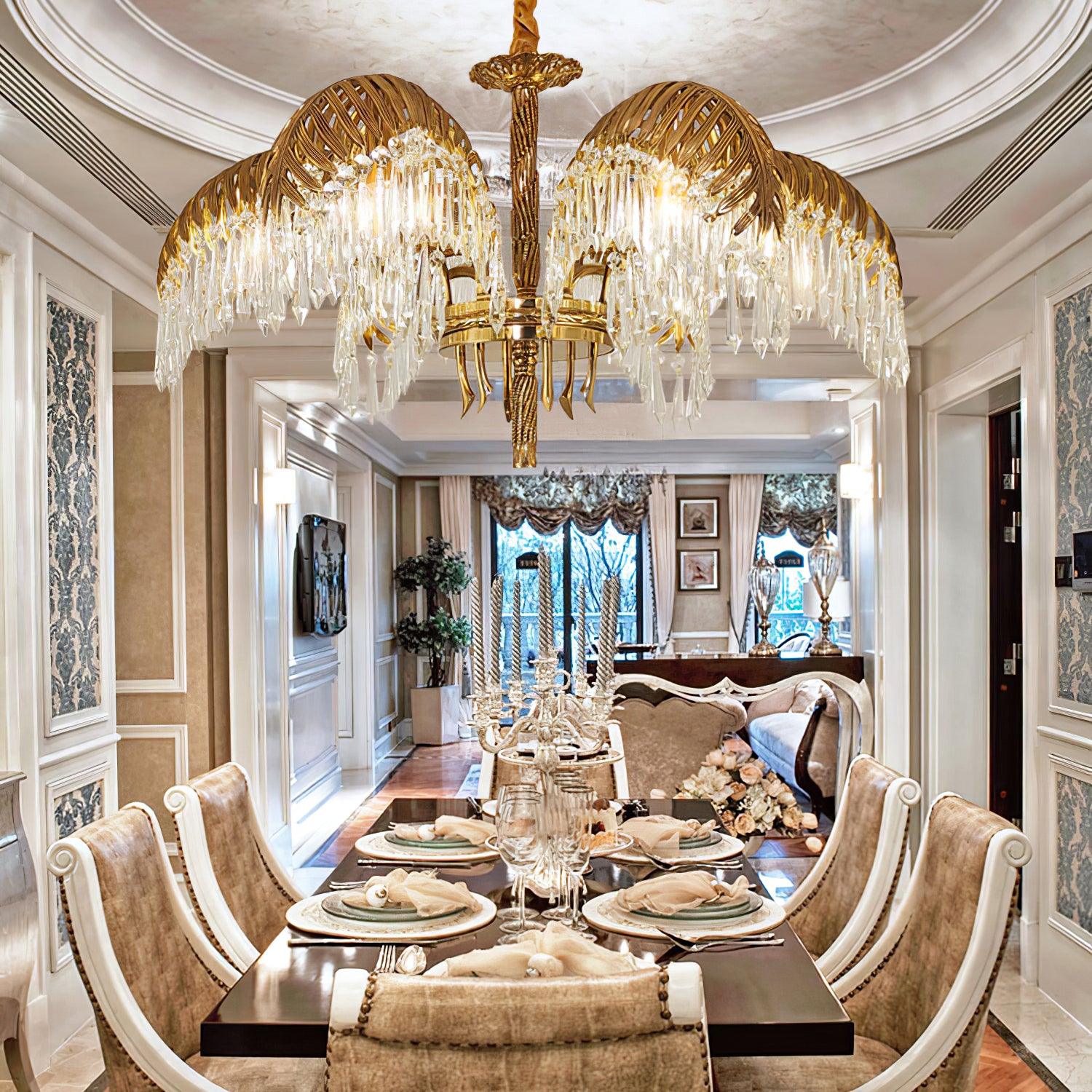 Brass_Palm_Leaf_Crystal_Chandelier_3