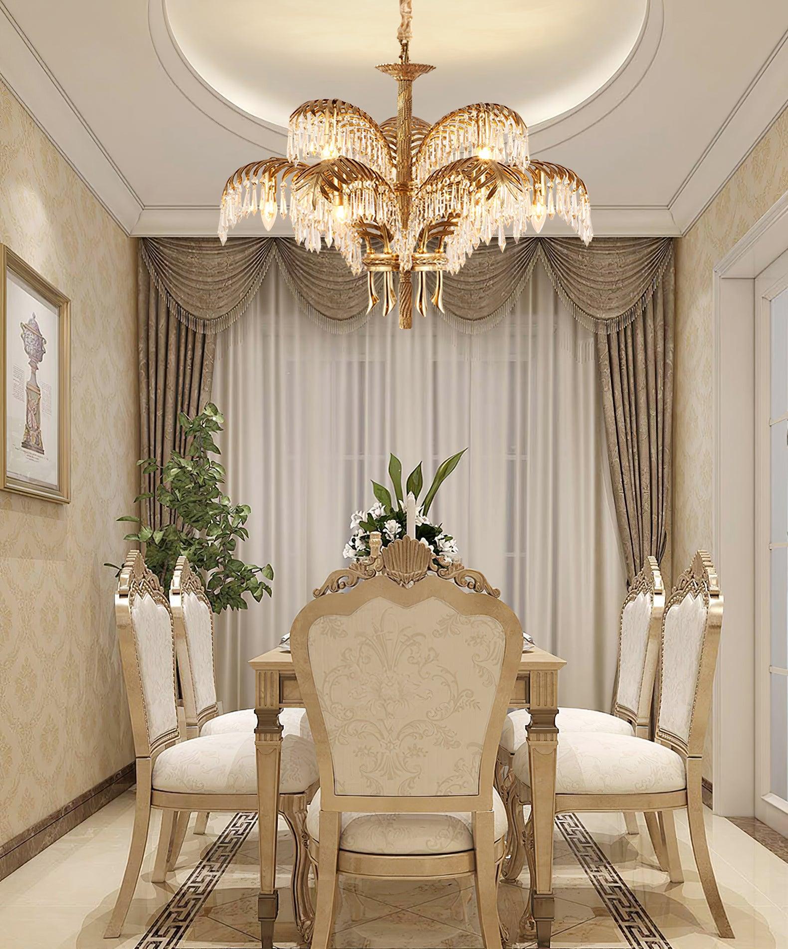Brass_Palm_Leaf_Crystal_Chandelier_9