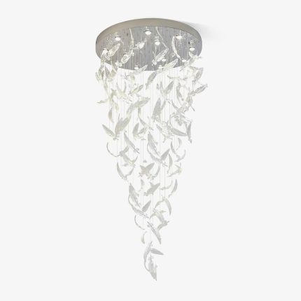 DIY Glass Feathers Chandelier