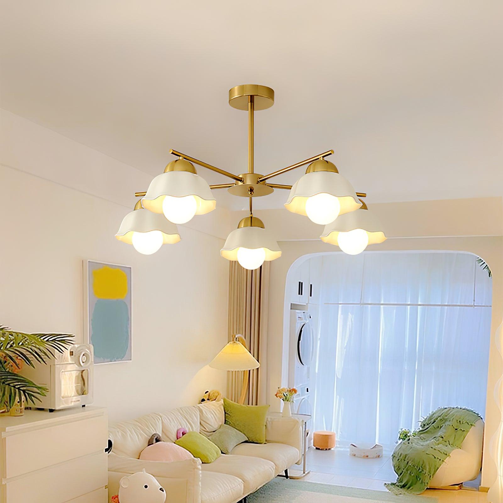 Flower_Shade_Brass_Chandelier_10