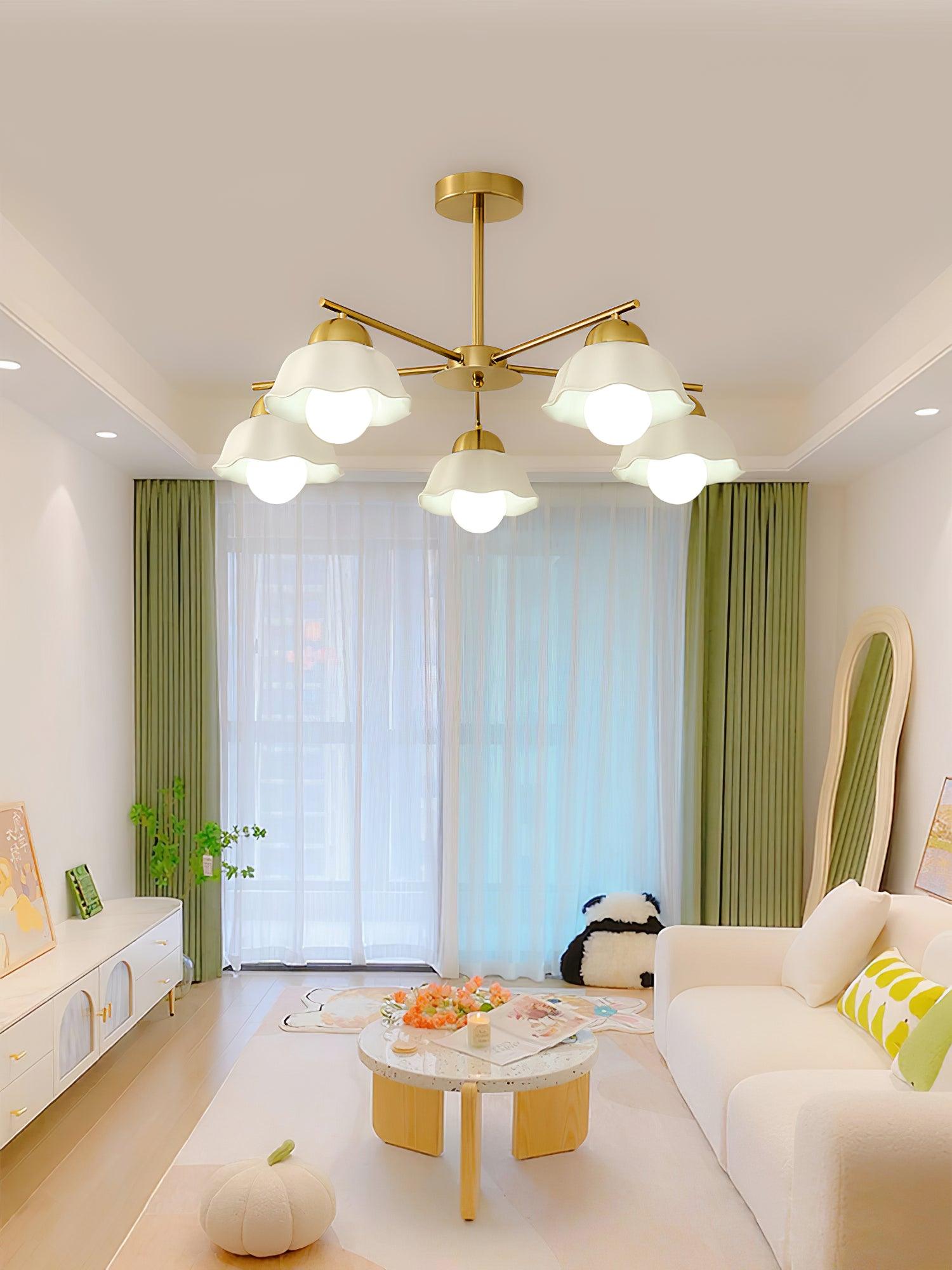 Flower_Shade_Brass_Chandelier_11