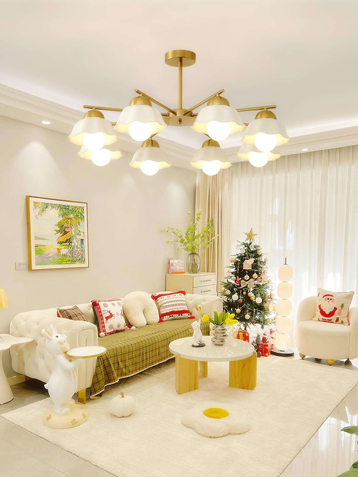 Flower_Shade_Brass_Chandelier_12