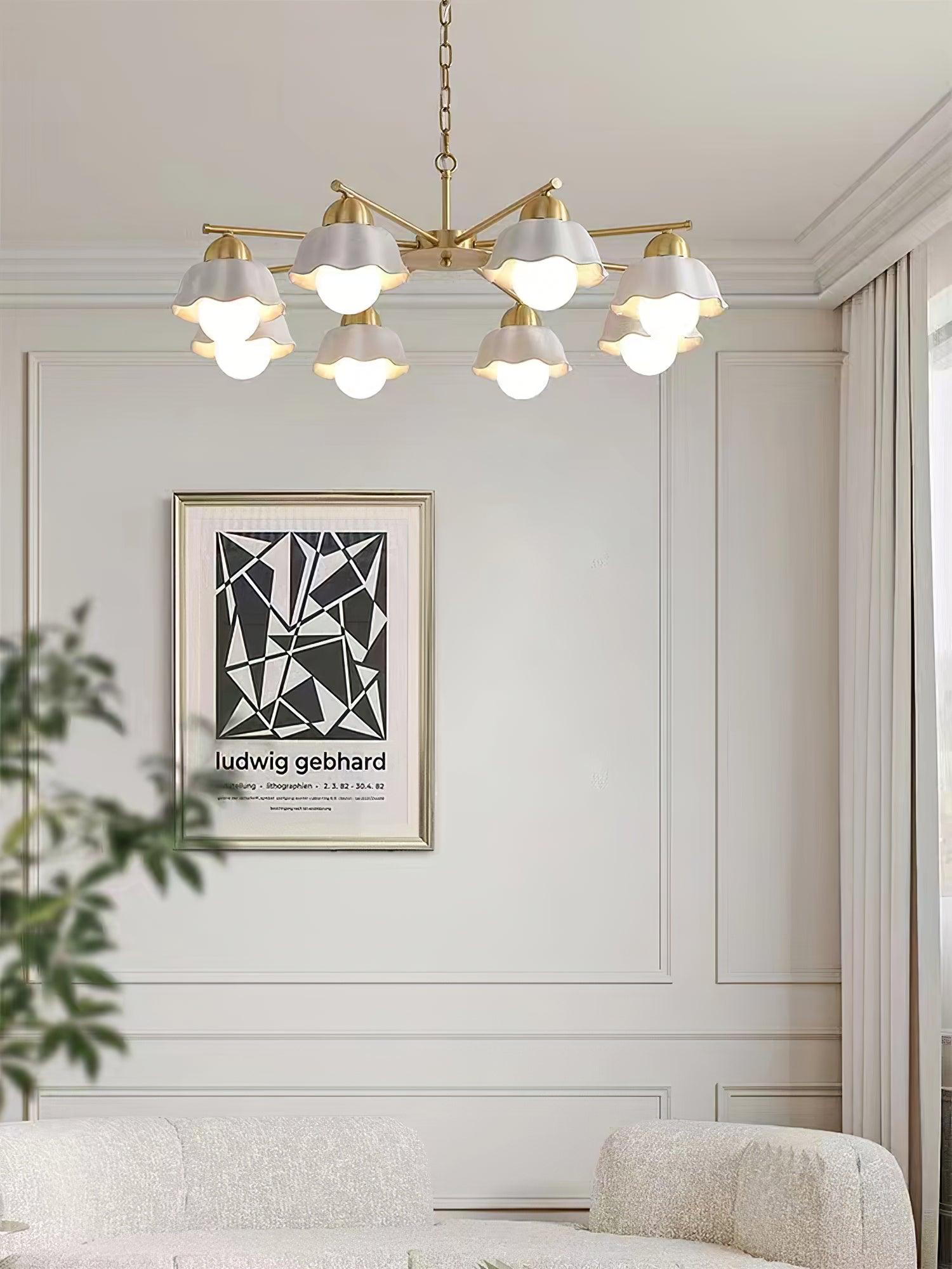 Flower_Shade_Brass_Chandelier_13