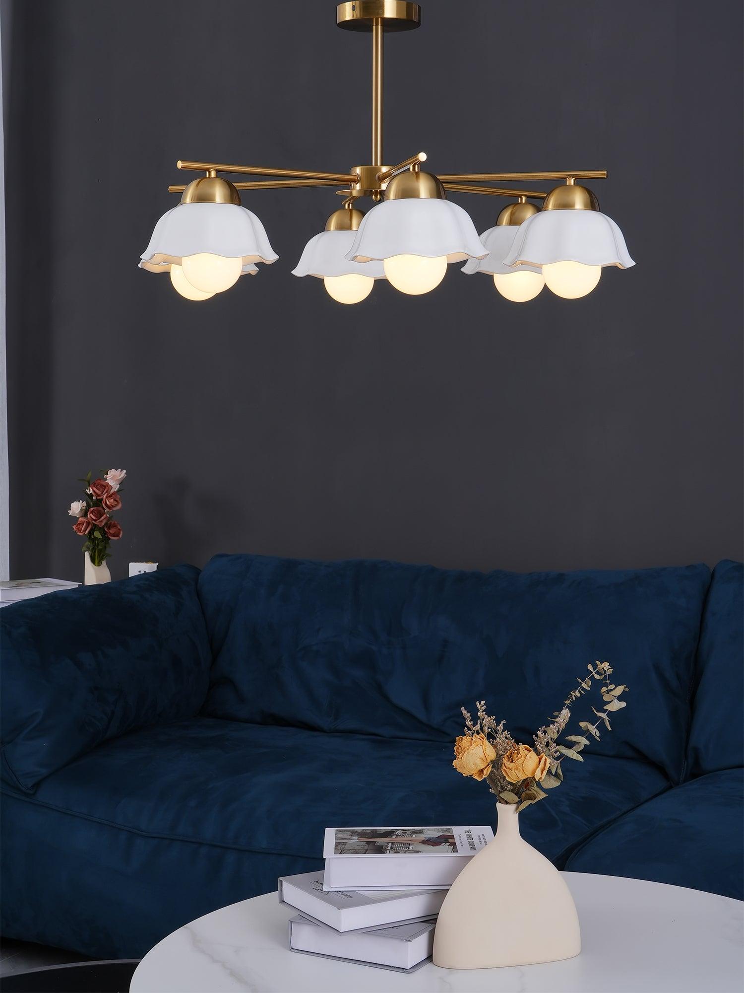 Flower_Shade_Brass_Chandelier_22