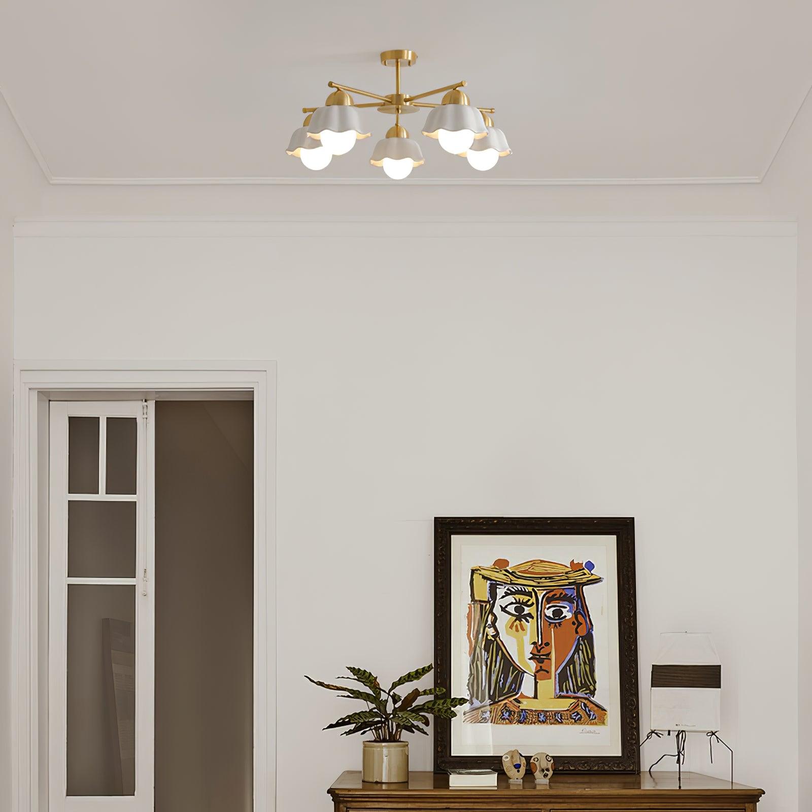 Flower_Shade_Brass_Chandelier_9