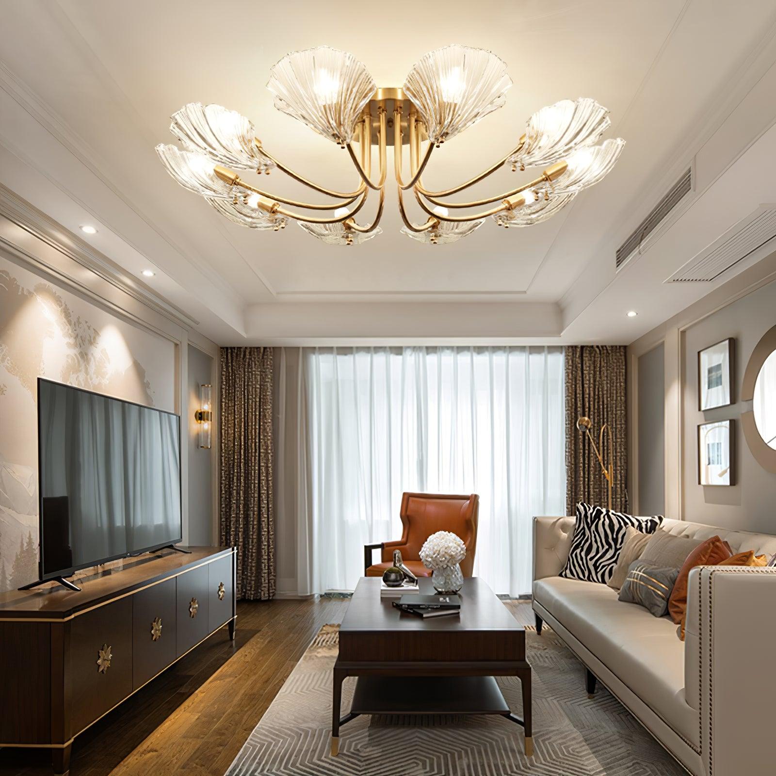 Luxury_Shell_Brass_Ceiling_Lamp_2