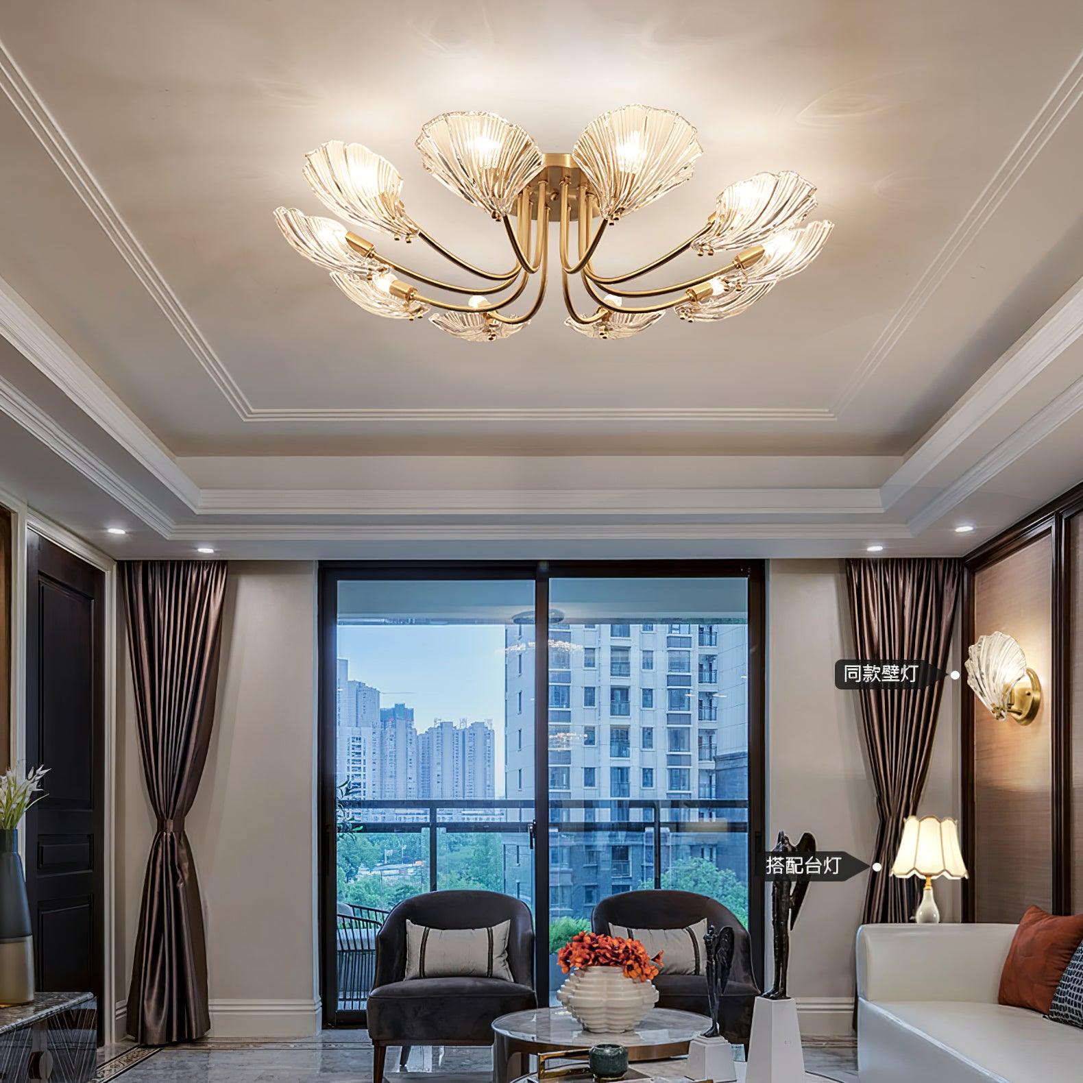 Luxury_Shell_Brass_Ceiling_Lamp_7